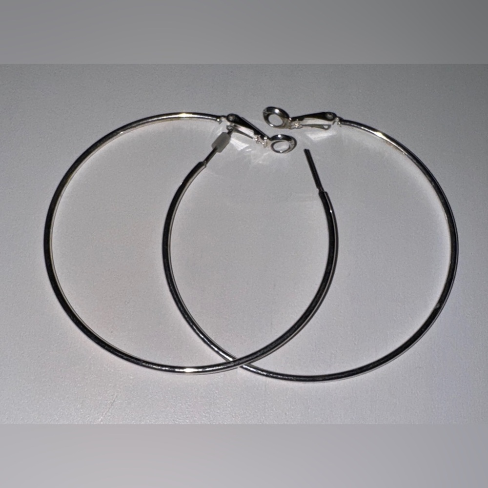 Large Silver Hoop Earrings